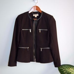 Michael Kors Blazer Leather Trim